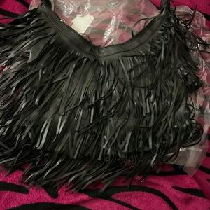 Black Fringe Handbag